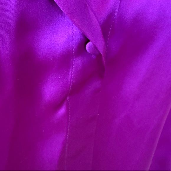 Catherine Gee NWT Daria French Cuff Silk  Blouse 100% Silk Charmeuse Orchid XL - Picture 7 of 11